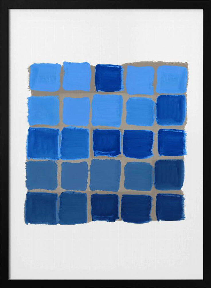 Blau kariertes Quadrat Poster