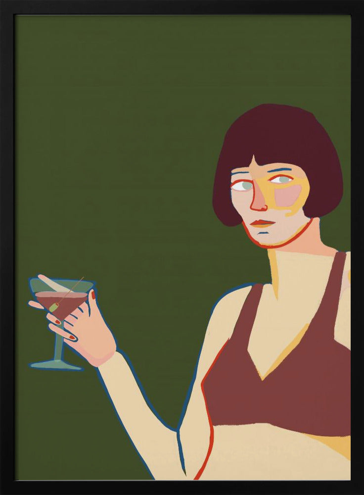 Dame mit Cocktail Martini | Poster