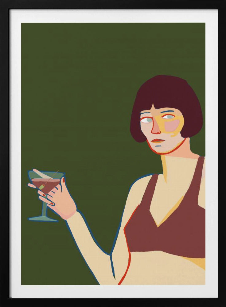 Dame mit Cocktail Martini | Poster