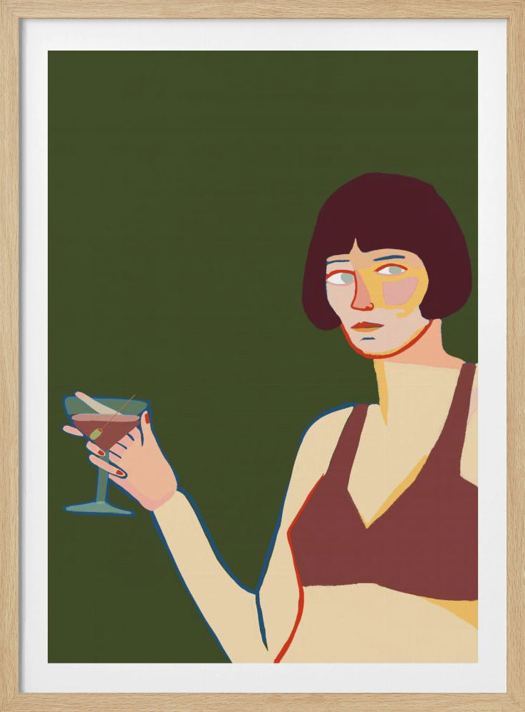 Dame mit Cocktail Martini | Poster