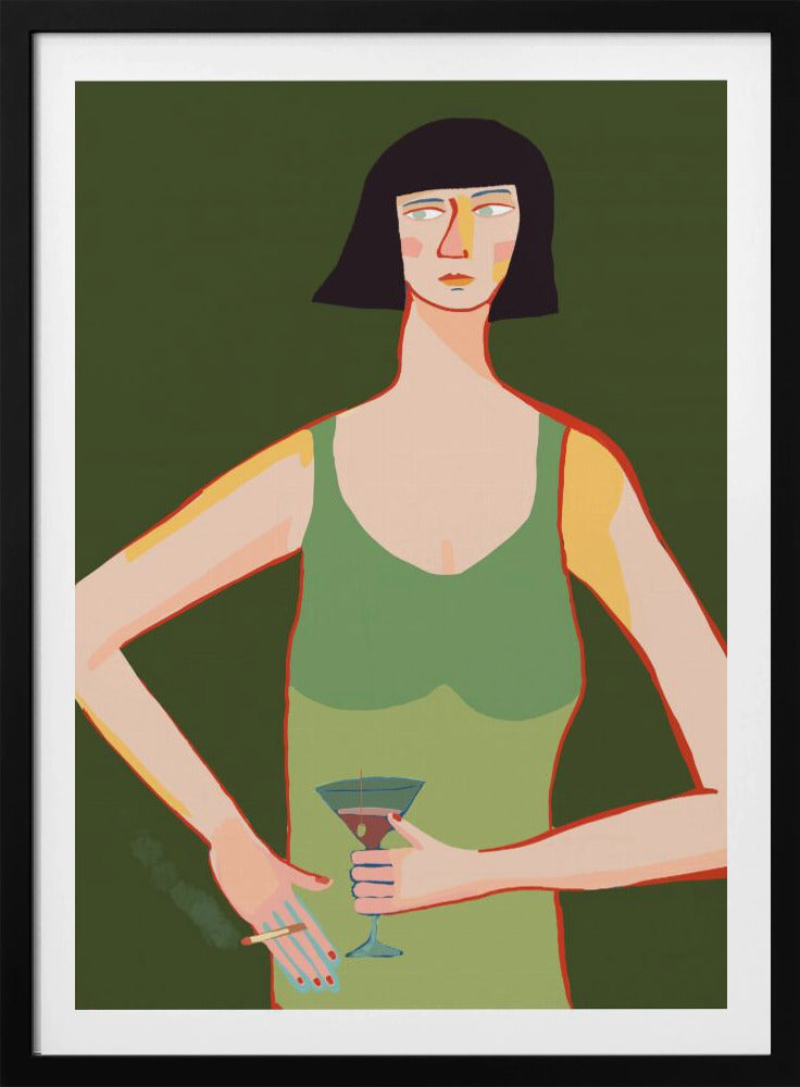 Dame mit Cocktail | Poster