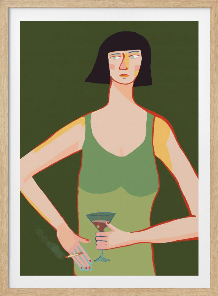 Dame mit Cocktail | Poster