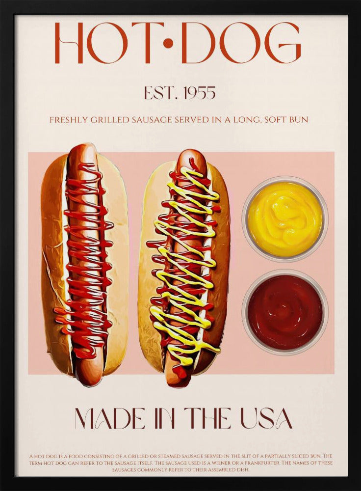 Hot Dogs mit Senf und Ketchup | Poster