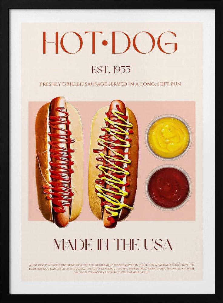 Hot Dogs mit Senf und Ketchup | Poster