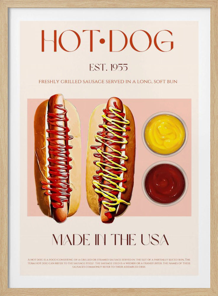 Hot Dogs mit Senf und Ketchup | Poster