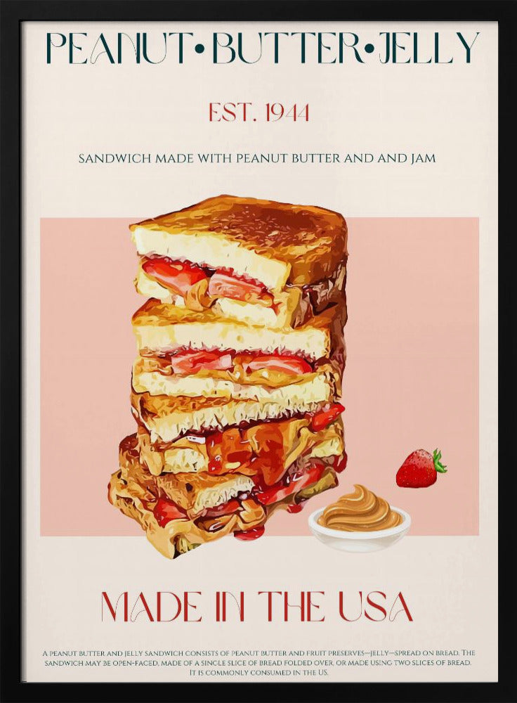 Erdnussbutter- und Marmeladen-Sandwich-Stapel | Poster