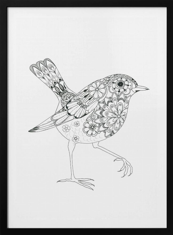 Flowered Bird Robin | Poster