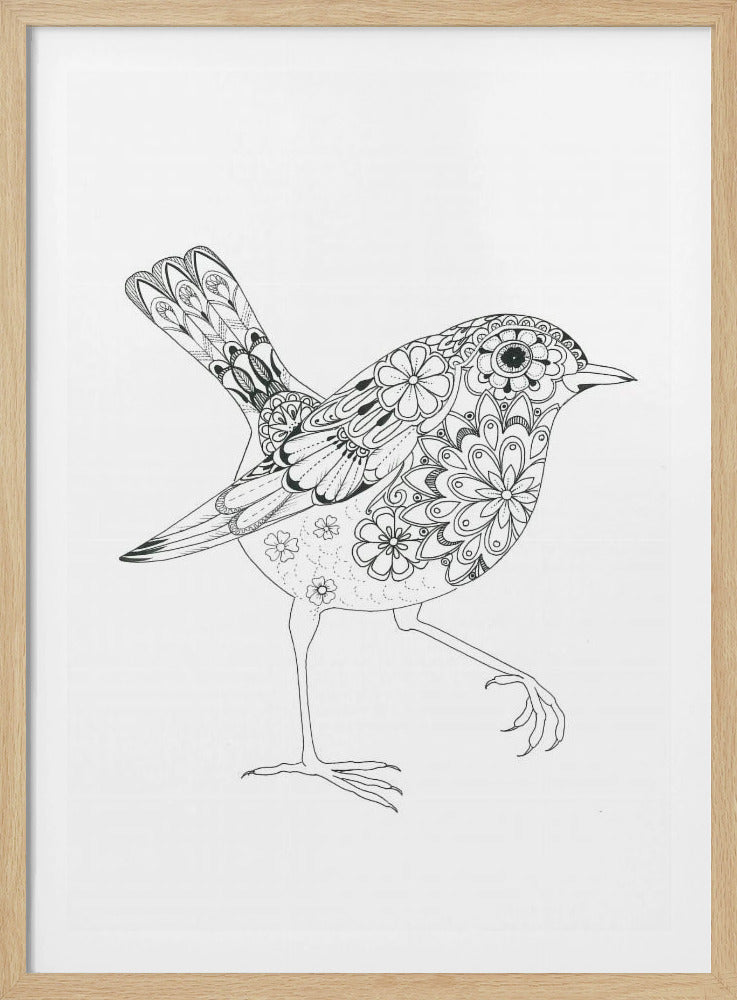 Flowered Bird Robin | Poster