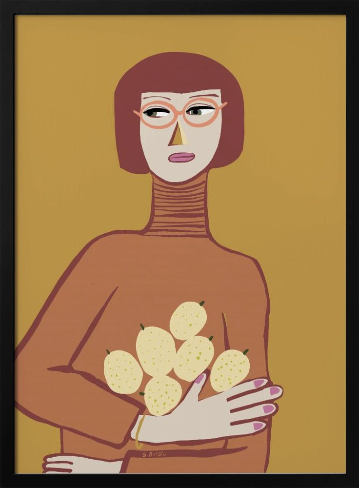 Dame mit Zitronen | Poster