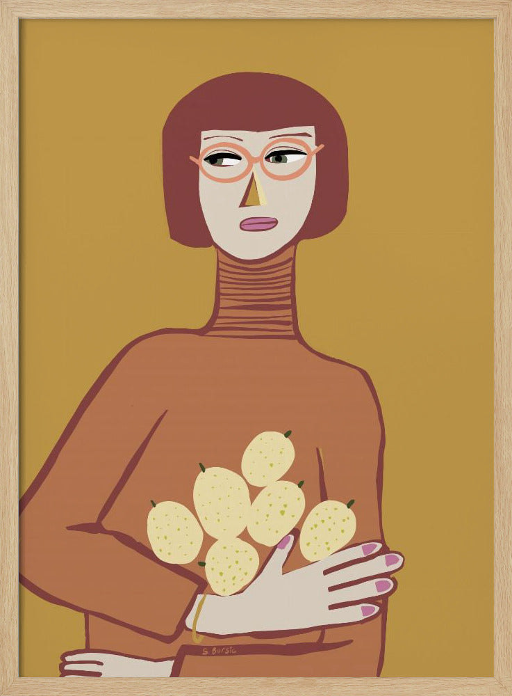 Dame mit Zitronen | Poster