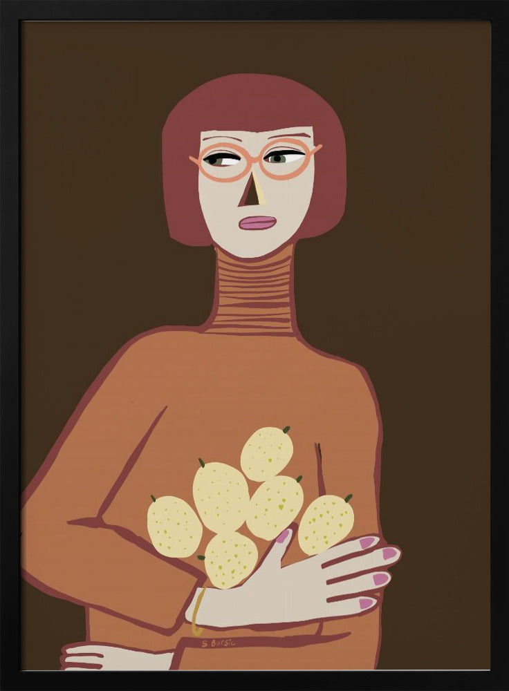Dame mit Zitronen | Poster