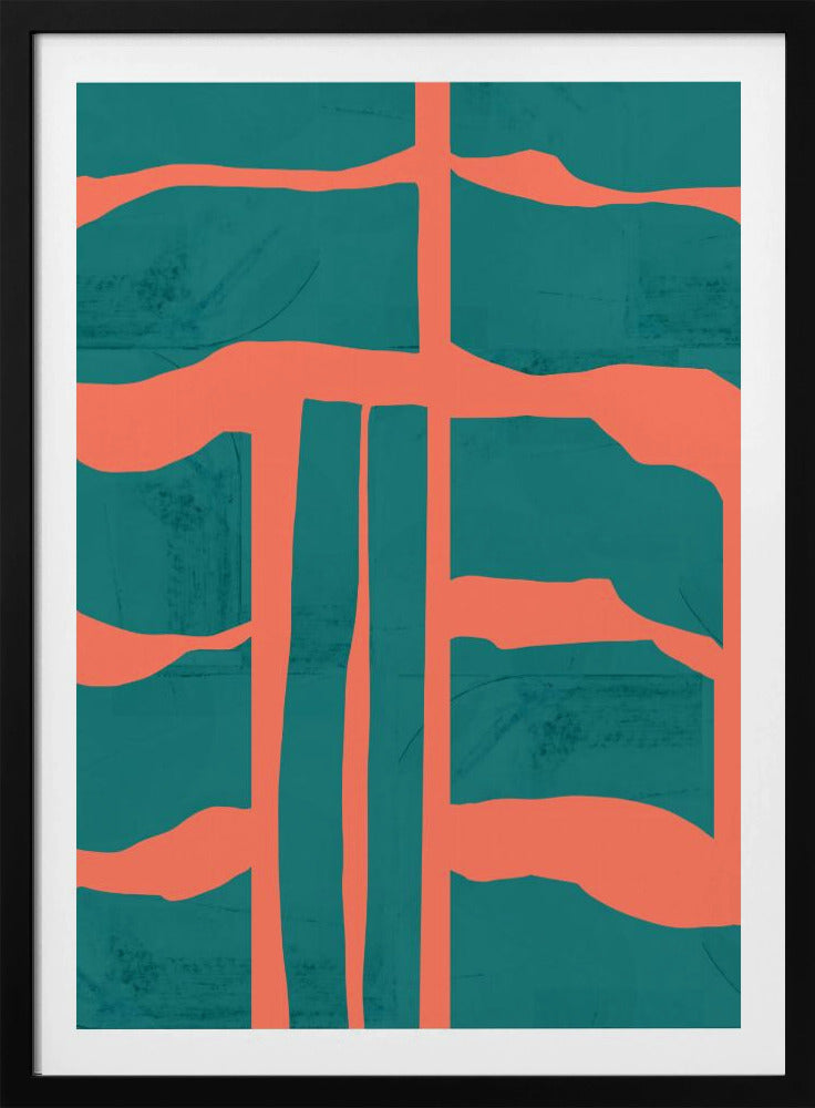 Türkis & Korallen Abstraktion 1 | Poster