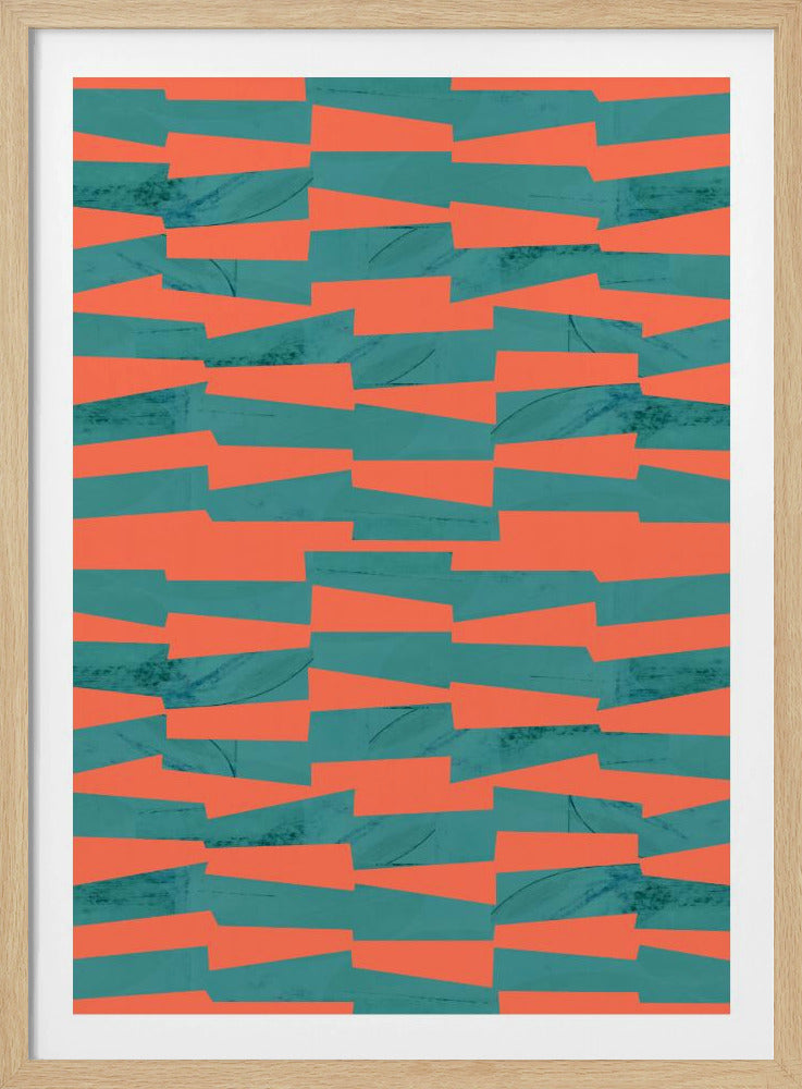 Türkis & Korallen Abstraktion 9 | Poster