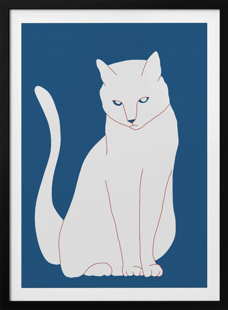 Weiße und blaue Katze | Poster