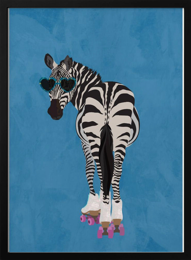 Rollschuh-Zebra blau | Poster