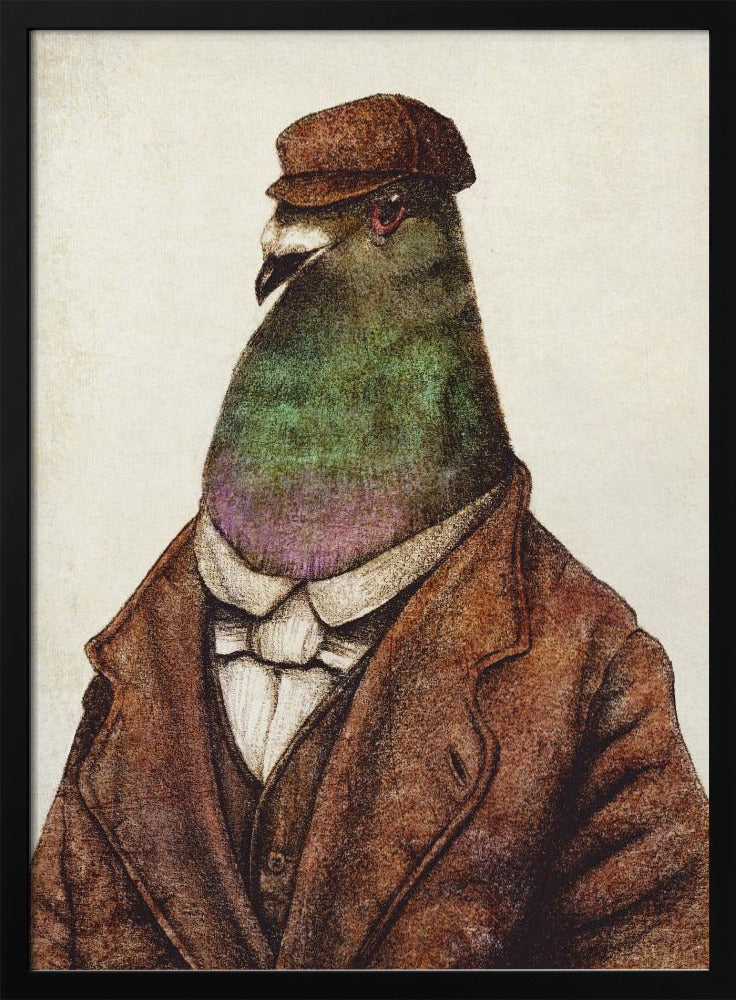 Pigeon Dressed In Vintage Attire | Poster