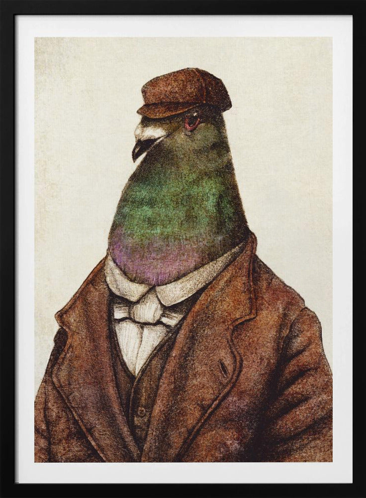 Pigeon Dressed In Vintage Attire | Poster