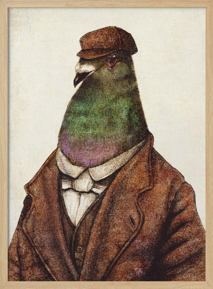 Pigeon Dressed In Vintage Attire | Poster