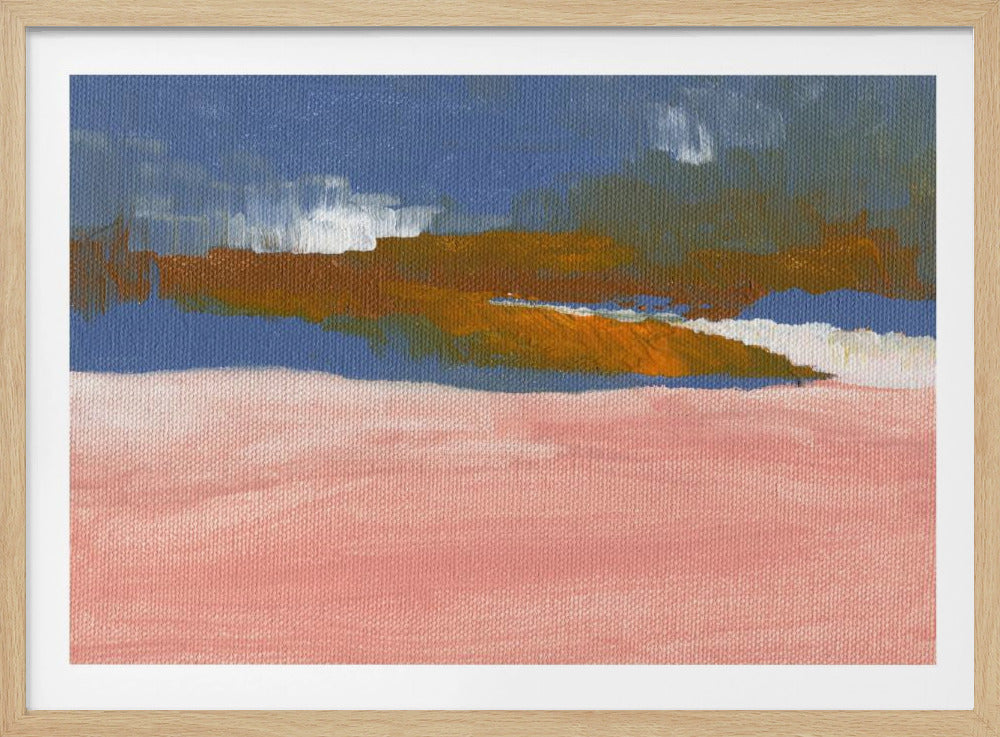 Zartrosa, Blau und Braun | Poster