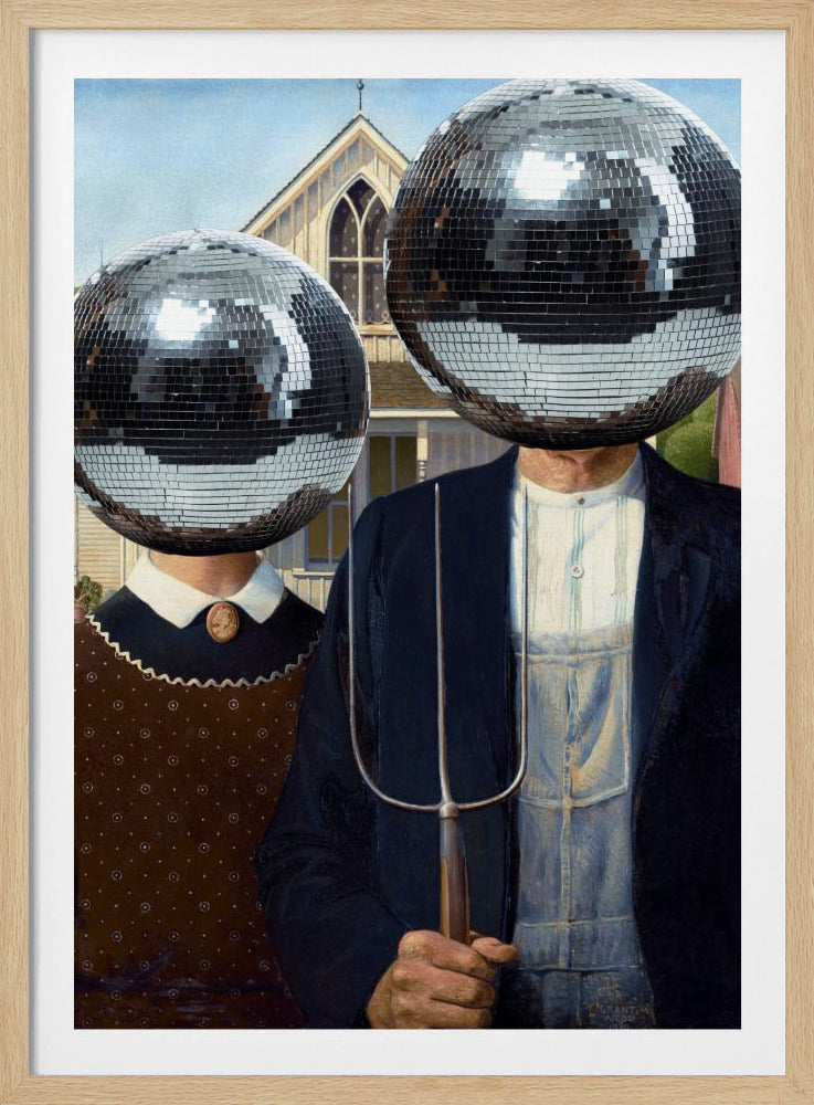 Amerikanische Gothic mit Disco | Poster