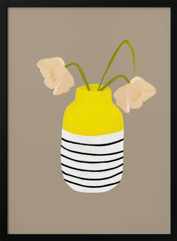 Gestreifte Vase Blüten | Poster