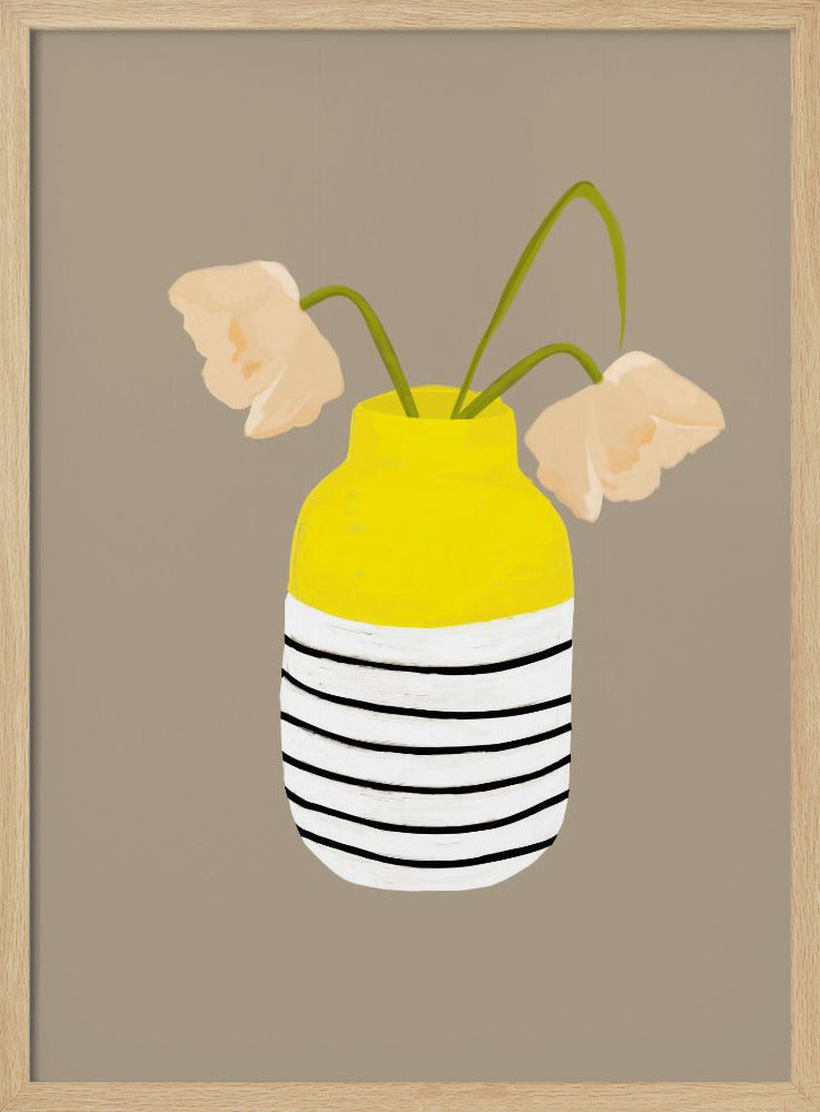 Gestreifte Vase Blüten | Poster