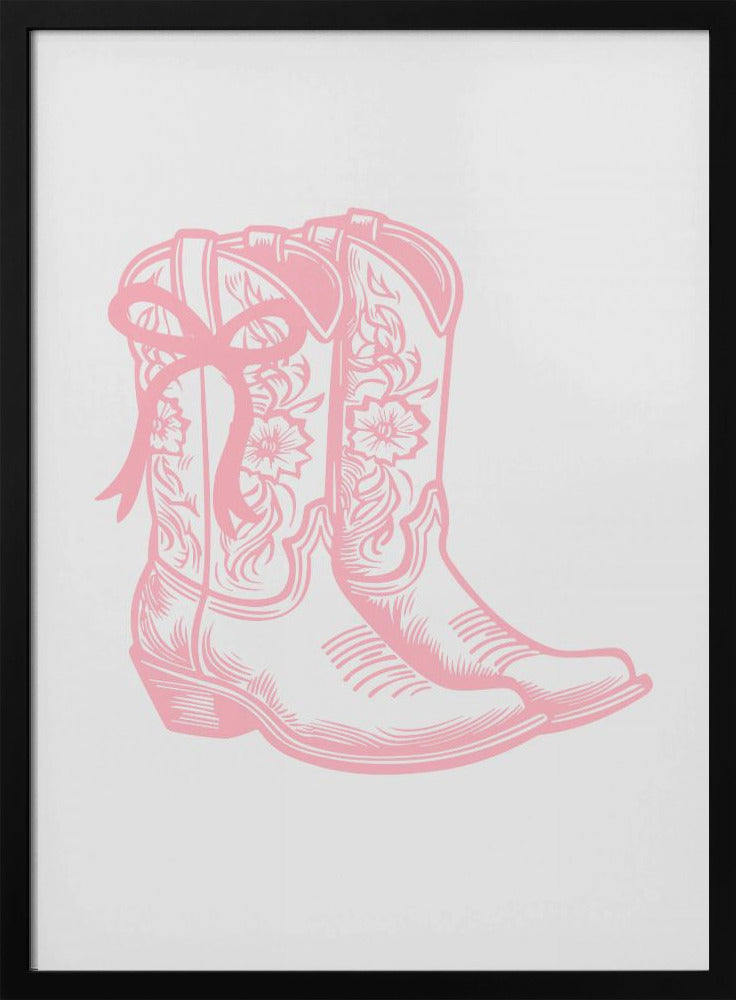 Pink Cowgirl Boots with Bow | Poster