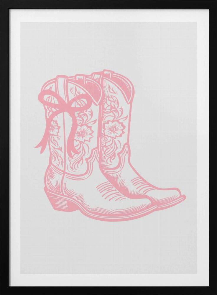 Pink Cowgirl Boots with Bow | Poster