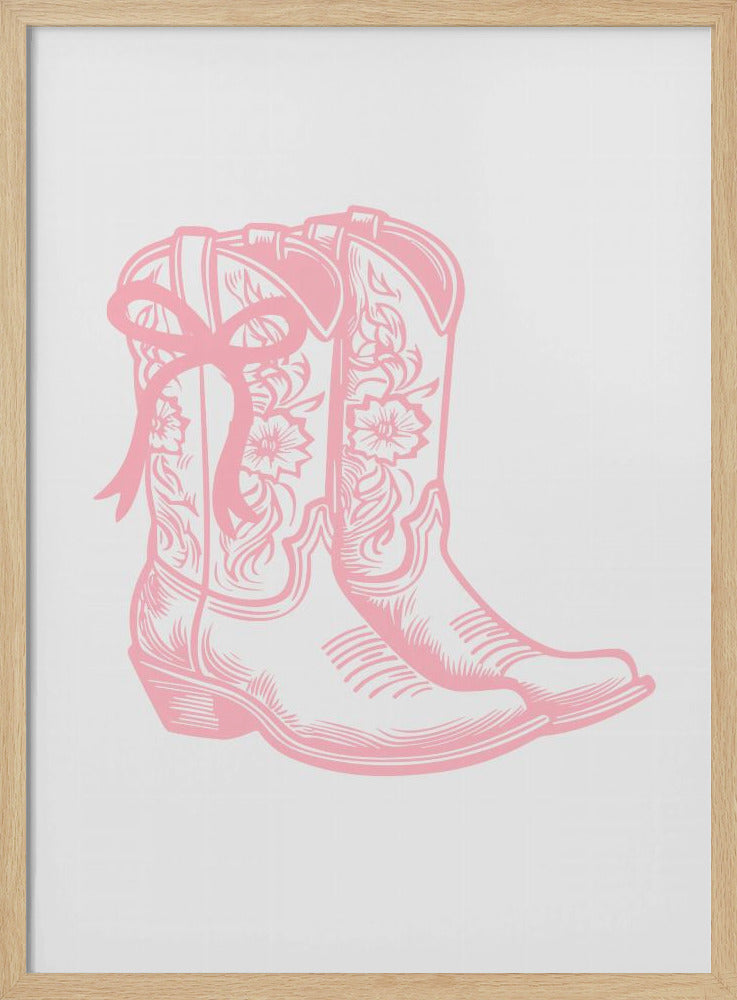 Pink Cowgirl Boots with Bow | Poster