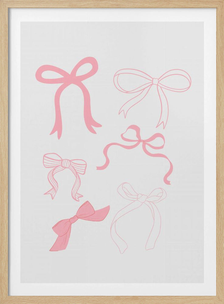 Sechs rosa Schleifen in verschiedenen Stilen | Poster