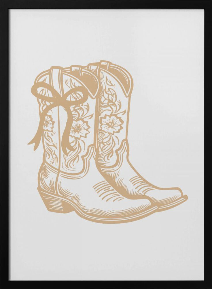 Neutrale Cowgirlstiefel mit Schleife | Poster