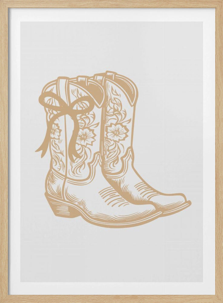 Neutrale Cowgirlstiefel mit Schleife | Poster