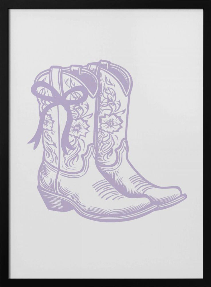 Purple Cowgirl Boots with Bow | Poster