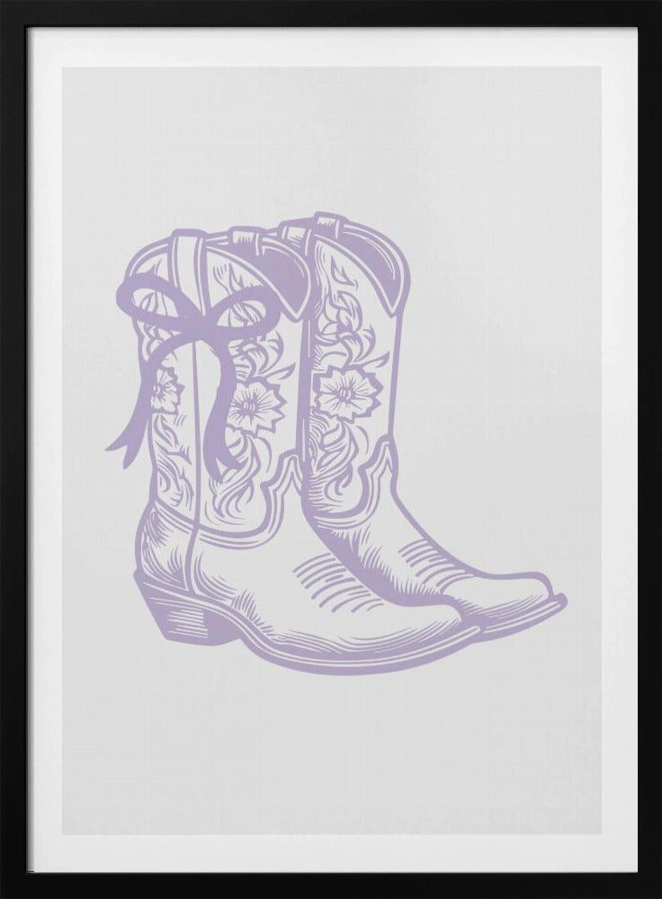 Purple Cowgirl Boots with Bow | Poster