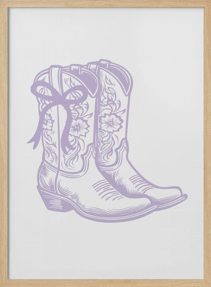 Purple Cowgirl Boots with Bow | Poster
