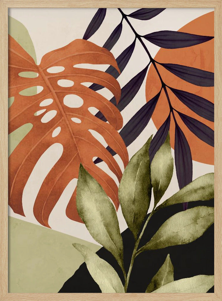 Abstrakte Kunst Tropische Blätter | Poster