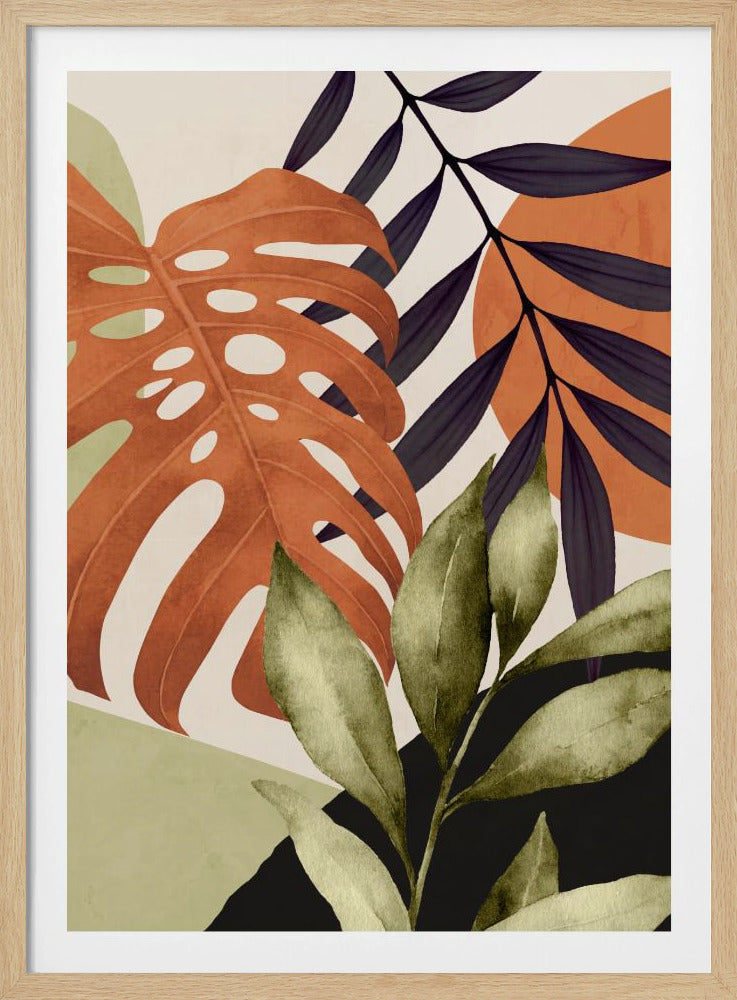 Abstrakte Kunst Tropische Blätter | Poster