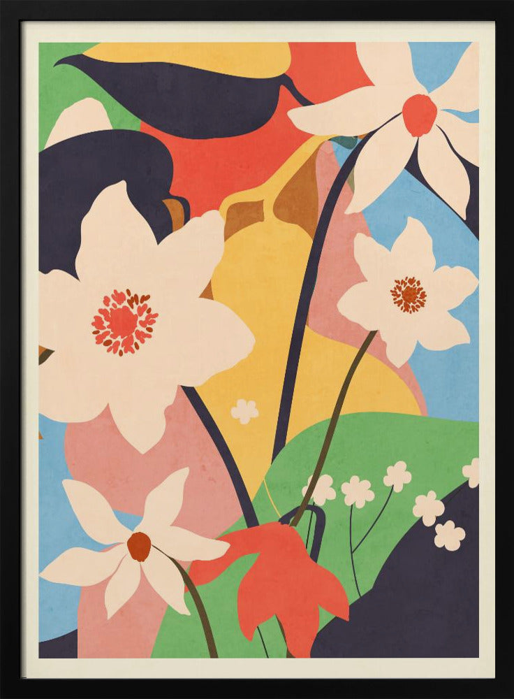 Abstrakte Kunst Landschaft Blumen | Poster