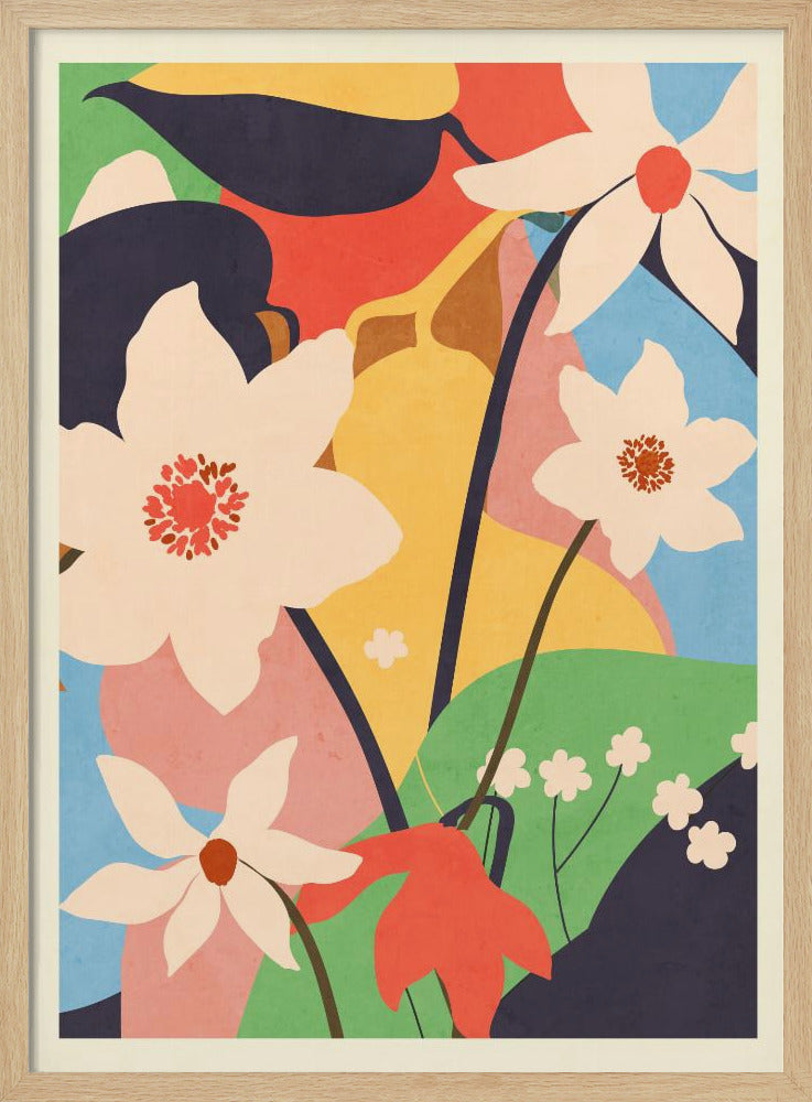 Abstrakte Kunst Landschaft Blumen | Poster