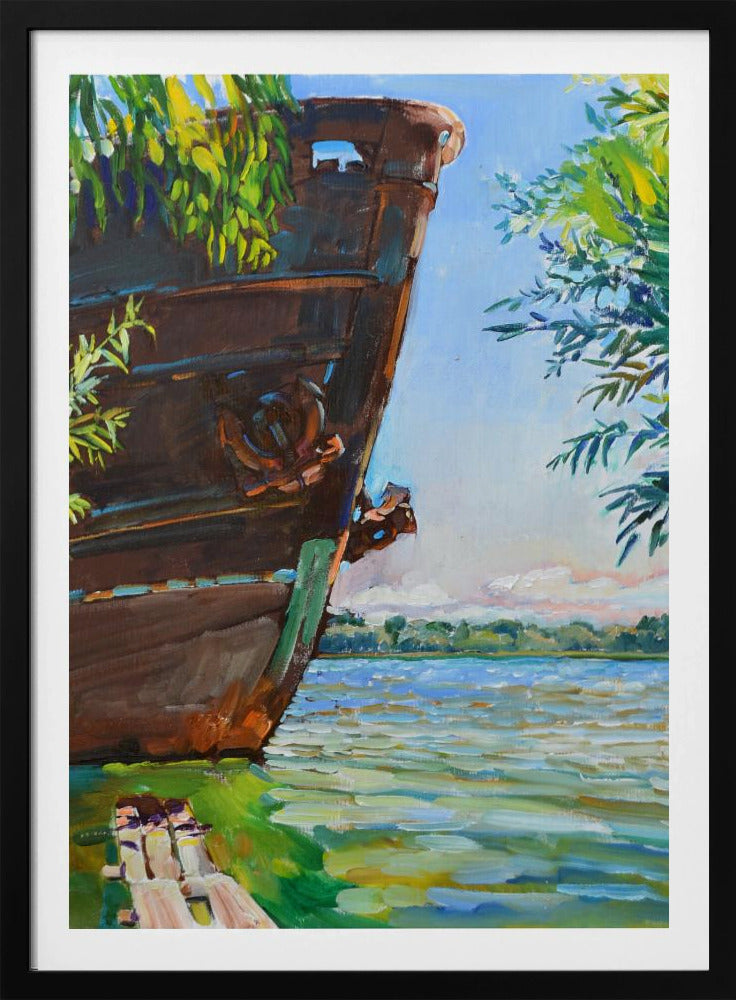 Schiff auf dem Fluss | Poster