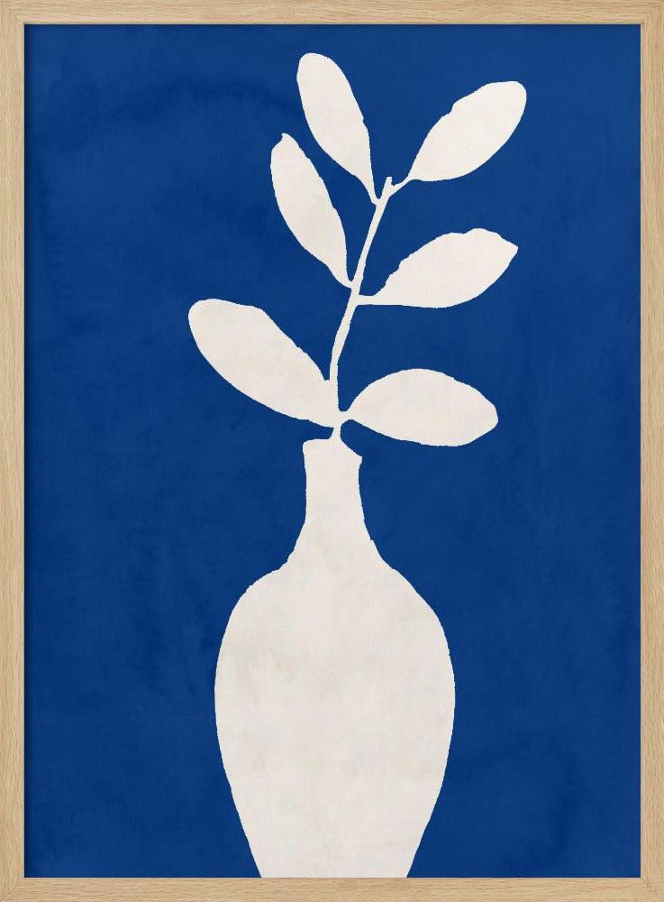 White Vase and Leaves | Poster