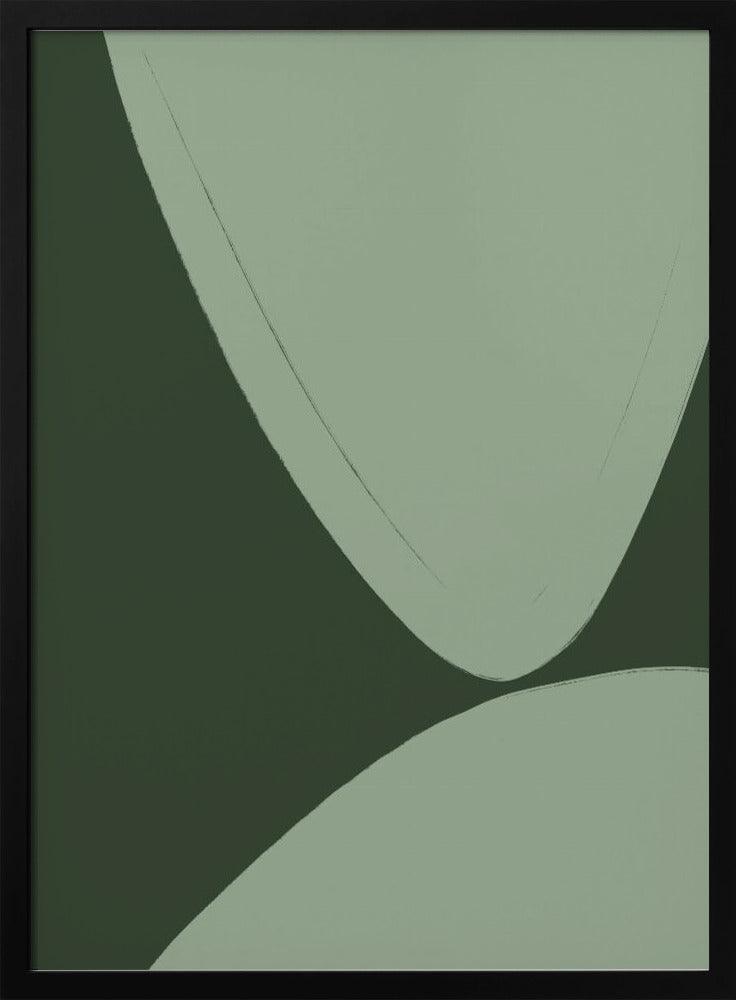 Grüne geschwungene Formen | Poster