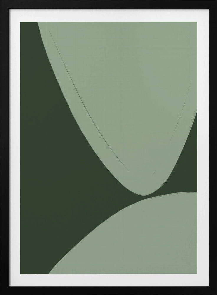 Grüne geschwungene Formen | Poster