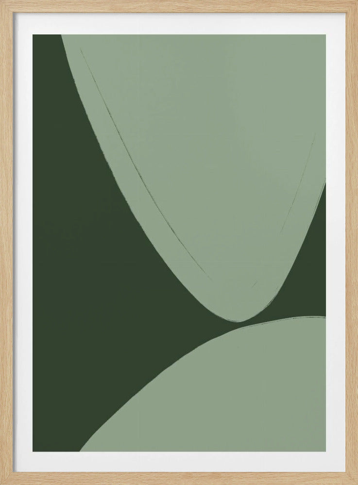 Grüne geschwungene Formen | Poster