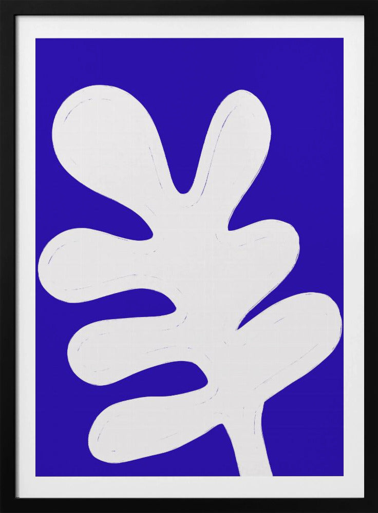 Blatt auf blauer Leinwand | Poster
