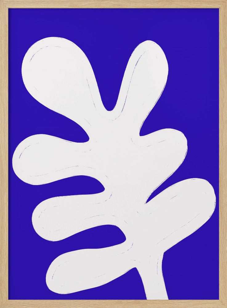 Blatt auf blauer Leinwand | Poster