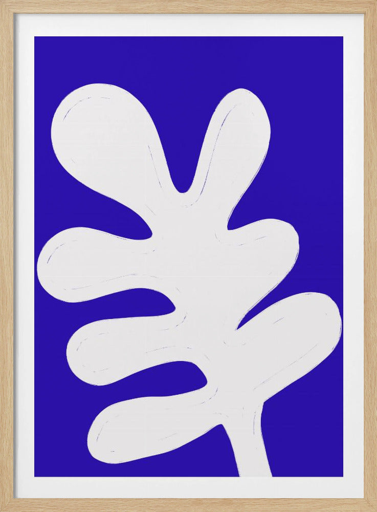Blatt auf blauer Leinwand | Poster