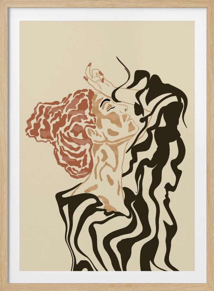 Frau in gestreifter Bluse | Poster