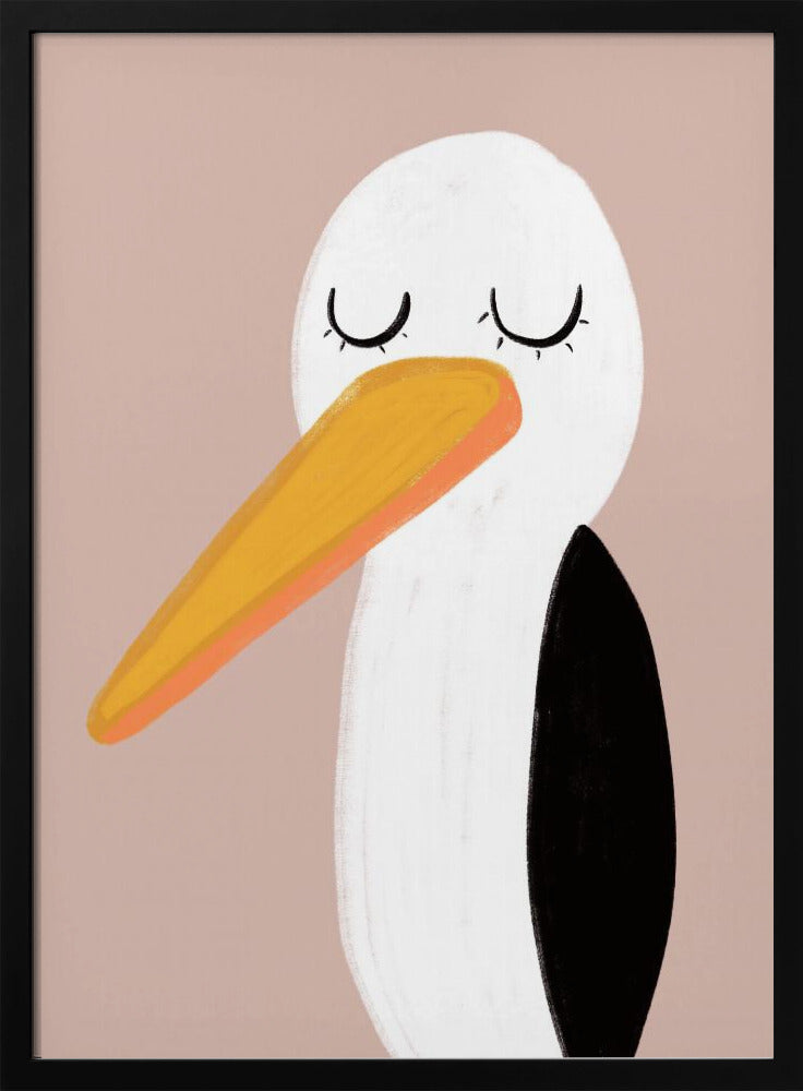 Friedlicher Storch mit geschlossenen Augen | Poster