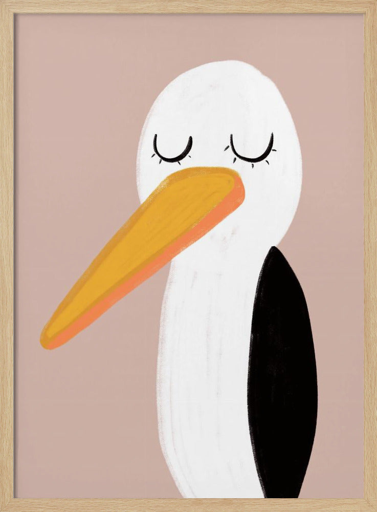 Friedlicher Storch mit geschlossenen Augen | Poster